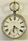 Zilveren zakhorloge met uurwerk met snek en ketting. Sleutelopwinding. Maker: J. Burr, Bedford. Zilverkeuren: London, 1888. Prijs: €.275,-