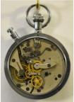 Stopwatch van Russische makelij. Groot formaat, diameter 6.5cm. Achterdeksel afschroefbaar met bijgeleverde kastsleutel. Prijs: €.125,-