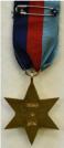 Keerzijde van GB: 1939-1945 Star. Campaign medal, uitgereikt voor ten minste 6 maanden operational service. Op naam: 43050 W. Slow.