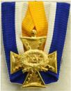 Officierskruis voor XV-jaar Trouwe Dienst als officier. Verguld zilver. Ingesteld 1844. Leverancier: Van Wielik. Inclusief doosje. In absolute nieuwstaat. Prijs: .55,-