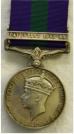 Groot-Brittanni: General Service Medal 1918-1962. Ingesteld 1923. Zilver. Met gesp 'Palestine 1945-1948'. Op naam van: 4612114 Sjt. H. Simms D.W.R. (Duke of Wellington's Regiment). Prijs: .145,-