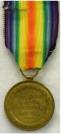 GB: Victory Medal 1914-1918. Eerste Wereldoorlog. Ingesteld 1919. Op naam van: 53931 Sjt. W.P. Stevenson R.A. (Royal Artillery). Verguld brons. Prijs: .35,-