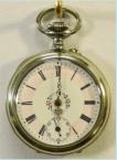 Zakhorloge in Berlijns zilveren kast (argentan), circa 1930. Maker: Excelsa. Prijs: .275,-