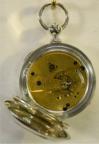 Zilveren zakhorloge met sleutelopwinding. Maker: American Watch Co. Waltham, Mass. Circa 1882. Prijs: .595,- 