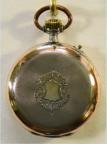 Spoorwegzakhorloge, circa 1890. Zilveren kast met vergulding. Maker: A. Rosskopf & Cie. Prijs: VERKOCHT