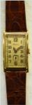 Alpina 14K gouden rectangulair polshorloge. Met secondenwijzer. Handwinder. Jaren '50 / '60. Prijs: .1250,-