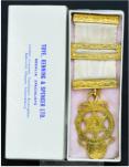 Medaille Heilig Koninklijk Gewelf (Holy Royal Arch). Verguld zilver. Maker: Toye, Kenning & Spencer Ltd. Inclusief bijbehorende doosje. Prijs: .55,-