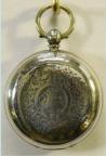 Zilveren zakhorloge met uurwerk met snek en ketting. Sleutelopwinding. Maker: J. Burr, Bedford. Zilverkeuren: London, 1888. Prijs: .275,-