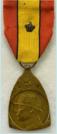 Belgi�: Herinneringsmedaille 1914-1918. Eerste Wereldoorlog. Ingesteld 1919. Met kroon op het lint. Prijs: �.25,-