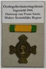 Oorlogsherinneringskruis (OHK), ingesteld 1944. Ontwerp van Frans Smits. Gemonteerd met baton. Prijs: �.25,- 