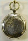 Zilveren zakhorloge met uurwerk met snek en ketting. Sleutelopwinding. Maker: J. Burr, Bedford. Zilverkeuren: London, 1888. Prijs: �.275,-