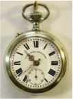 Zakhorloge 'Post & Spoor Chronometre'. Nikkelen kast, emaille wijzerplaat. Prijs: �.275,-