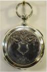 Zilveren zakhorloge met sleutelopwinding. Maker: American Watch Co. Waltham, Mass. Circa 1882. Prijs: �.595,- 