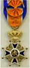 Officier in de Orde van Oranje Nassau, huidige uitvoering. Verguld zilver. In de originele cassette, inclusief rozet. Prijs: �.375,-