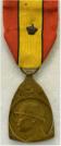 Belgi�: Herinneringsmedaille 1914-1918. Eerste Wereldoorlog. Ingesteld 1919. Met kroon op het lint. Prijs: �.25,-
